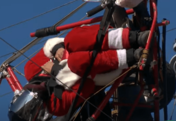 Californian Man On Powered Parachute Dressed As Santa Claus Gets Stuck In Power Lines