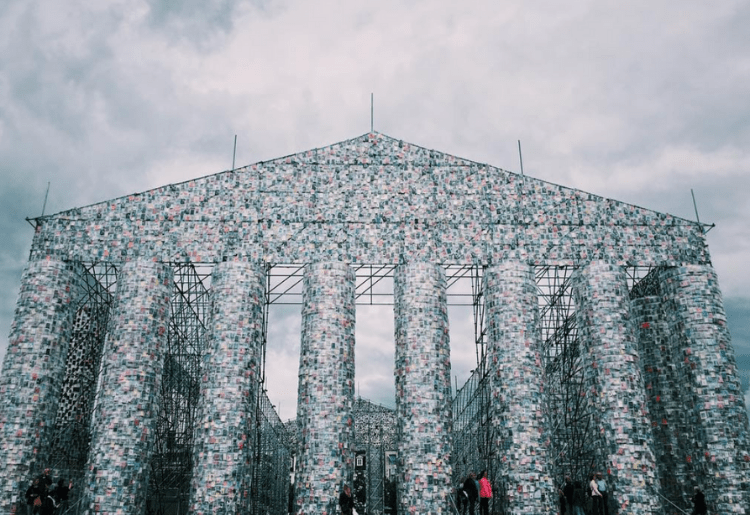 In Pictures: A Replica Of The Parthenon Made From Banned Books