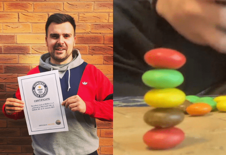 Man Breaks World Record After Stacking 5 M&Ms