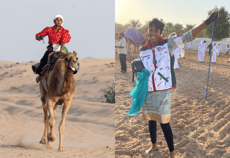 Meet Khawla Al Blooshi, Emirati Woman Camel Rider Who Races With Men!