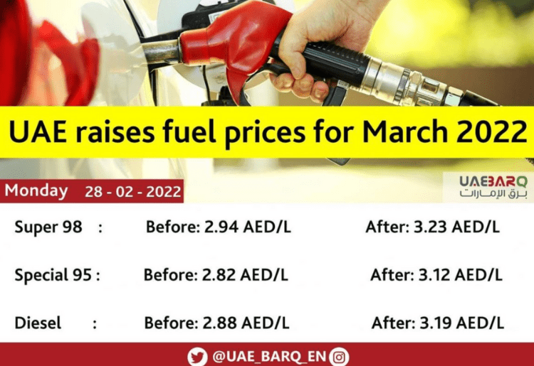 UAE Fuel Prices Increase Drastically In March 2022 Gulfbuzz