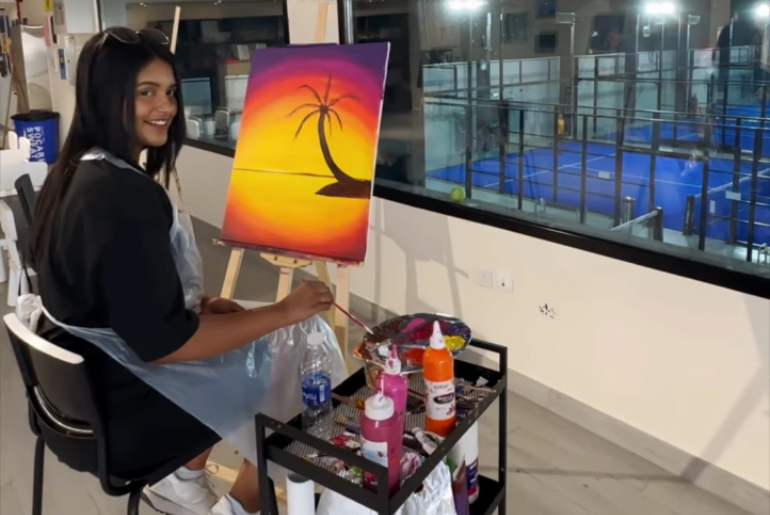 From Courtside to Canvas: UAE's Largest Indoor Padel Club Lets You Paint While Overlooking Their Padel & Pickleball Courts