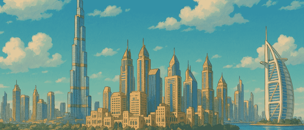 let’s take a look at what Dubai looks like through the Studio Ghibli lens.