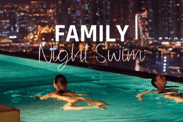 aura skypool - world's largest infiniy pool - dubai - allows children from age 6 - for family night swims