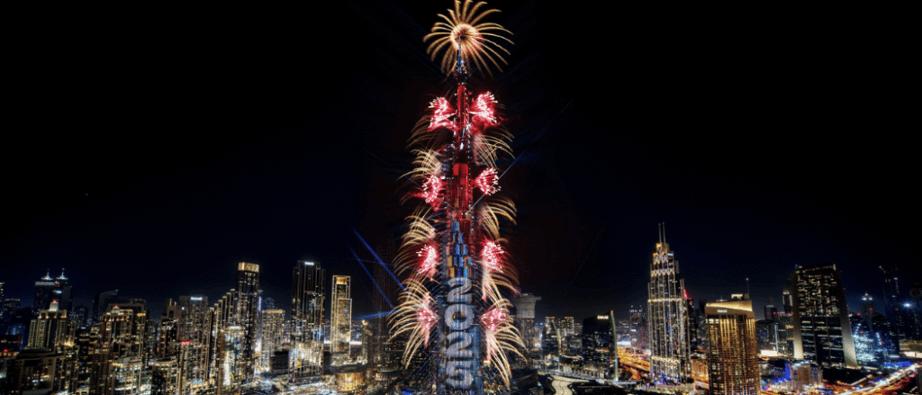 burj khalifa Dubai Fireworks new years eve