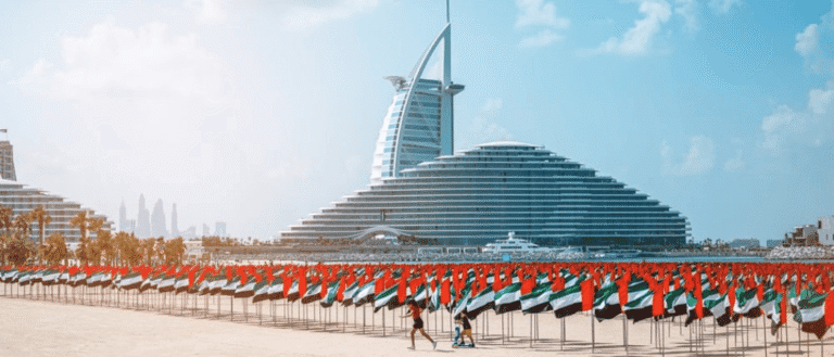 dubai uae flag garden