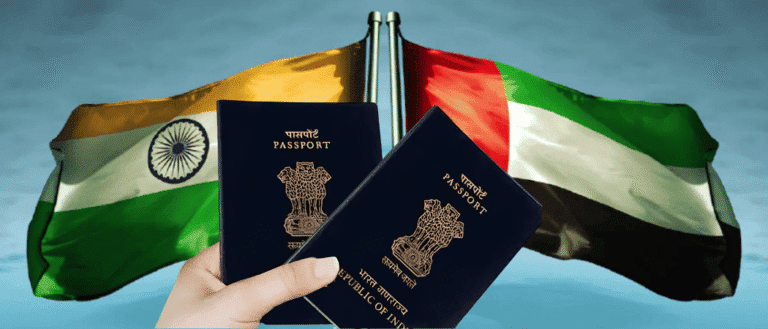 uae flag india flag passport