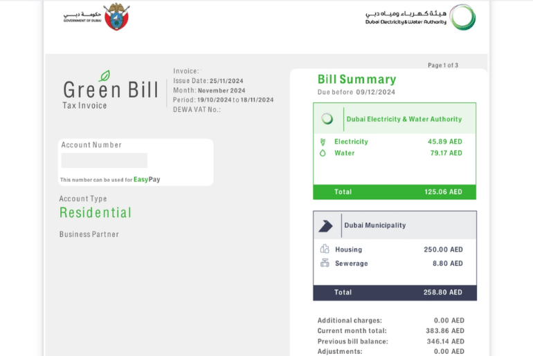 High Consumption DEWA Bill