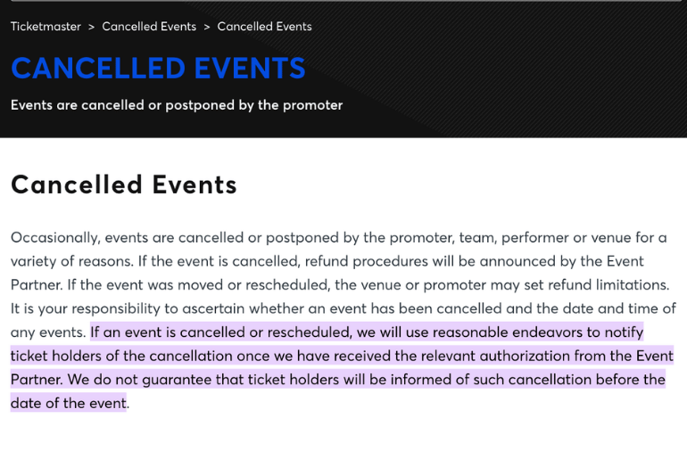 swedish house mafia show cancelled