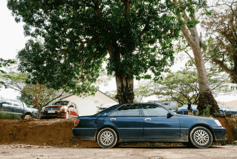 car park under trees